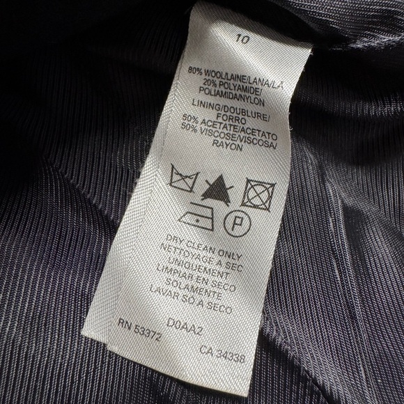 NICOLE FARHI Wool Trench Coat Navy 10 - Picture 12 of 12